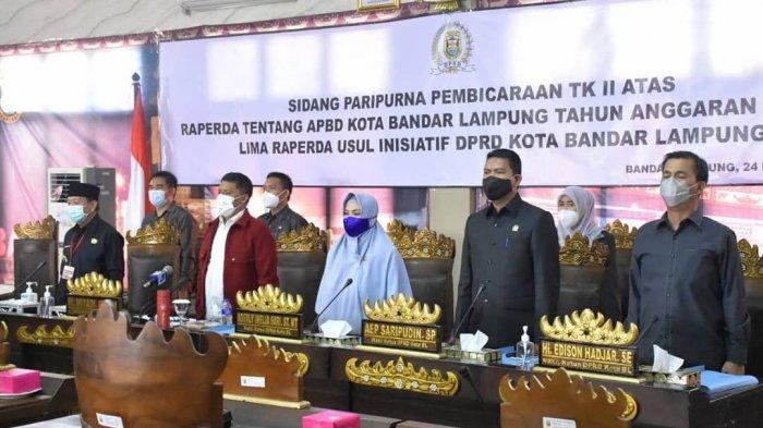 Pengesahan APBD Kota Bandar Lampung Tahun Anggaran 2021 dilaksanakan dalam sidang paripurna, Selasa (24/11/2020).