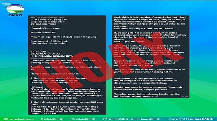 BMKG tegaskan pesan gelombang panas terjadi di Indonesia adalah hoaks
