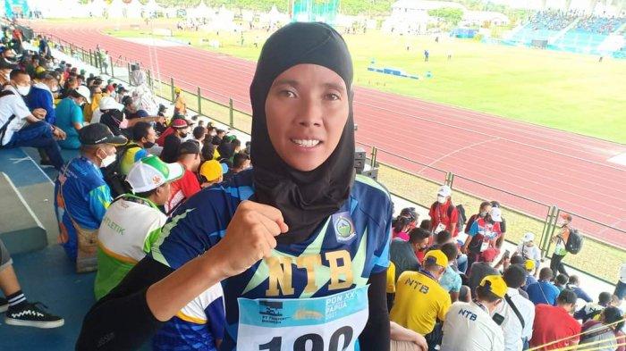 Dian Ekayanti, atlet asal NTB yang meraih perak pada nomor 1.500 meter putri di PON XX Papua 2021, Senin (11/10/2021).