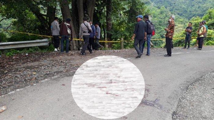 INDENTIFIKASI: Tim kepolisian melakukan indentifikasi di lokasi kejadian, Kamis (18/2/2021).