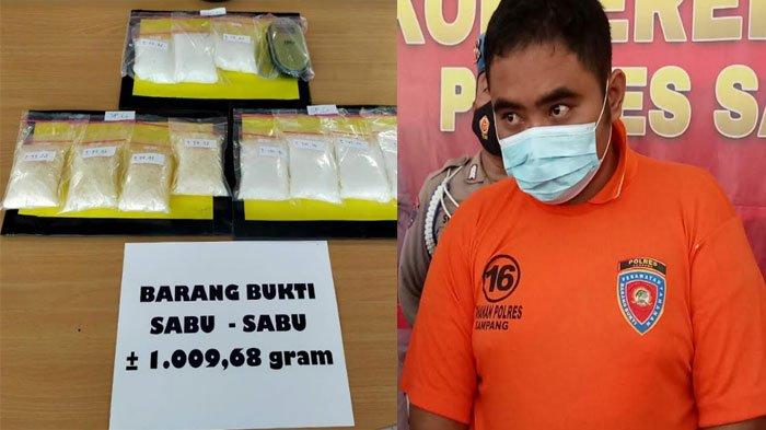 Barang bukti sabu yang disita oleh pihak kepolisian dan tersangka bernama Saiful (32) asal Desa Sokobanah Daya, Kecamatan Sokobanah, Kabupaten Sampang, Madura, Senin (8/2/2021).