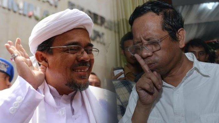 Imam Besar FPI Habib Rizieq dan mantan ketua Mahkamah Konstitusi Mahfud MD