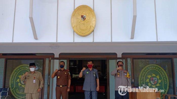 Suasana saat Kapolres Pamekasan, AKBP Apip Ginanjar melakukan kunjungan ke Kantor Pengadilan Negeri (PN) setempat, Rabu (16/9/2020).