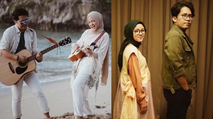 Kolase foto Nissa Sabyan dan Ayus Sabyan.