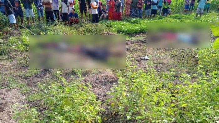 Korban ditemukan tergeletak di sawah miliknya di Desa Tambahrejo, Kecamatan Kanor, Bojonegoro, Senin (12/10/2020)
