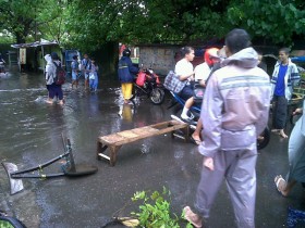 Kawasan Stadion Mattoanging Makassar Banjir