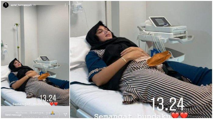 Ashanty yang sedang terbaring di ruang perawatan rumah sakit sebagaimana foto di akun Instagram Azriel Hermansyah. Hoaks kabar Ashanty meninggal, kondisi istri Anang Hermansyah yang sakit Covid-19 dan autoimun.