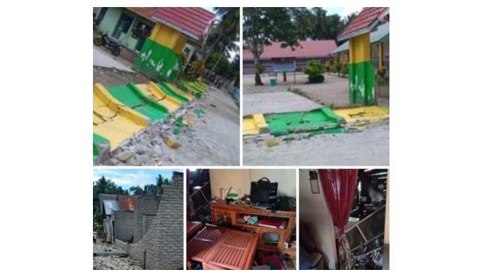 Bangunan ambruk di Selayar, Sulsel akibat guncangan gempa 7,5 SR di Larantuka, Kabupaten Flores Timur, NTT, Selasa (14/12/2021), siang.