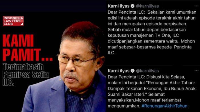 Apa penyebab ILC TV One berhenti tayang setelah episode malam ini? Karni Ilyas: Kami pamit.