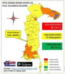 Pasien Tersisa 6, Kini Barru Kategori Zona Kuning Penyebaran Virus Covid-19