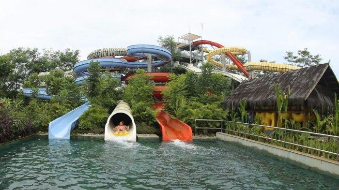 Suasana dan penampakan wahana di bugis waterpark Baruga Antang Makassar