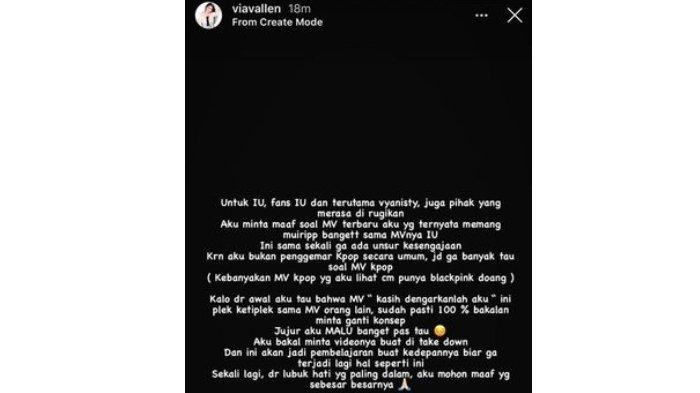 Pernyataan Via Vallen tentang video musiknya yang mirip milik IU Above The Time.