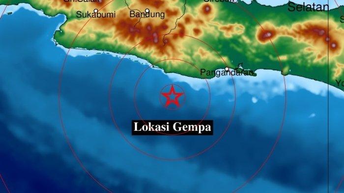 Gempa 2,8 SR di Kabupaten Pangandaran, Jabar pada Kamis 17 November 2022 malam.