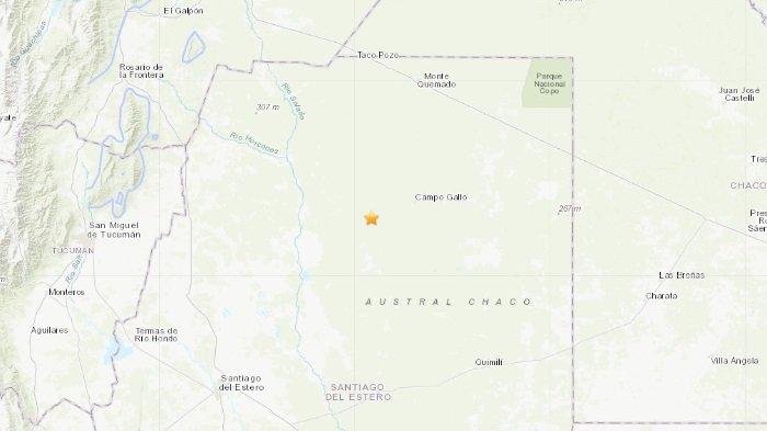 Gempa 6,4 SR di Campo Gallo, Argentina pada Rabu 25 Januari 2023 pagi.