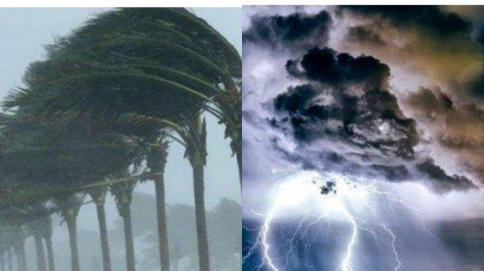 Info cuaca ekstrem hujan lebat dan angin kencang.