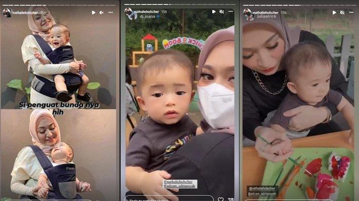 Potret Nathalie Holscher saat gendong Baby Adzam