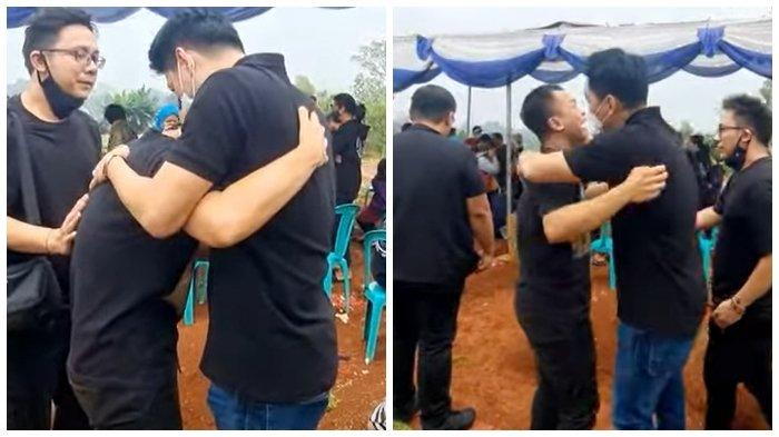 Rio Alief NOAH menangis tersedu-sedu dalam pelukan Ivan Seventeen atas kepergian istri Clerence Chyntia