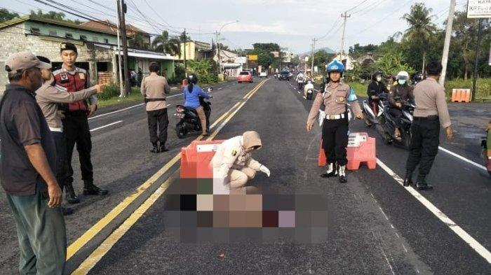 Korban, Serda Miskijo meninggal di lokasi kejadian seusai terlibat laka lantas di Jalan Yogya-Wates km 23 atau tepatnya di depan Polres Kulon Progo, Rabu (25/1/2023).