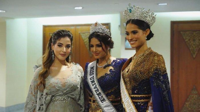 Tasya Farasya foto bersama Miss Universe 2021, Harnaaz Sandhu.