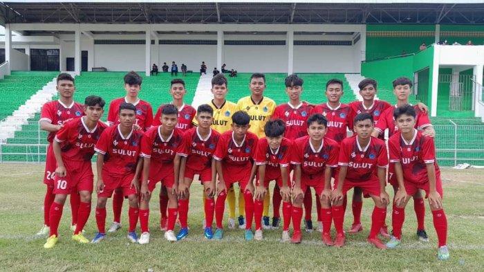 Tim Sulawesi Utara meraih kemenangan 2-0 atas Maluku Utara dalam laga perdana grup B, Pra Popnas Sulawesi di Stadion Gawalise, Palu, Kamis (10/11/2022).
