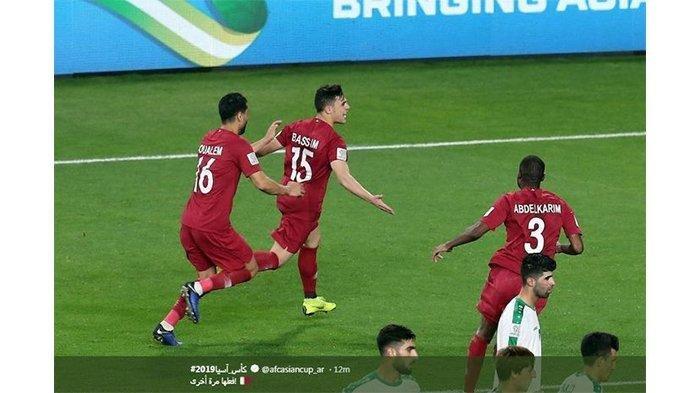 Aksi timnas Qatar