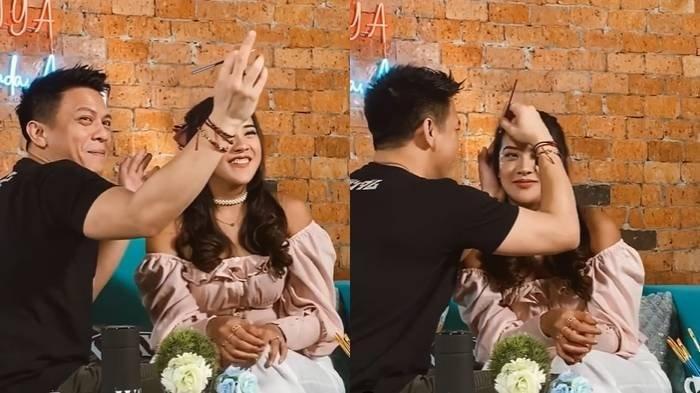 Anya Geraldine deg-degan saat Ariel Noah melukis di wajahnya