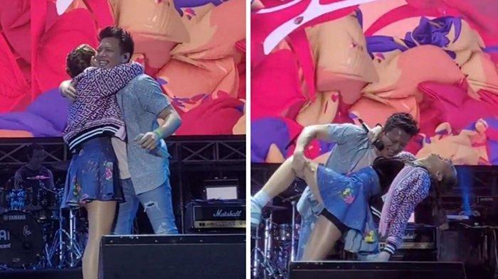 Potret Kemesraan BCL dan Ariel NOAH Nari Sambil Pelukan di Panggung.