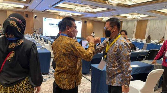Bupati Minut Joune Ganda mengikuti Rapat Koordinasi Nasional Pengembangan Lima Destinasi Pariwisata Super Prioritas Tahun 2021, Rabu (1/12/2021).