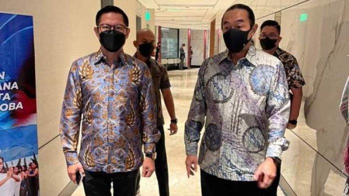Bupati Minut Joune Ganda mengikuti Rapat Koordinasi Nasional Pengembangan Lima Destinasi Pariwisata Super Prioritas Tahun 2021, Rabu (1/12/2021).
