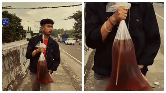 Cuplikan video Ardian Nugroho di akun Instagramnya. Dalam artikel mengulas tentang viral video seorang pria bawa es teh yang dibungkus plastik besar di media sosial, TikTok.