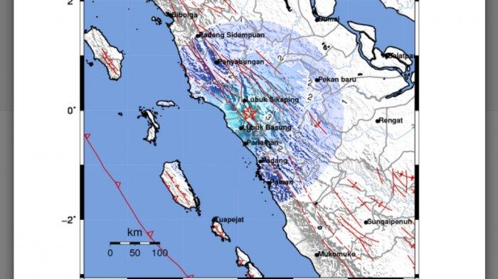 Peta gempa bumi tadi hampir tengah malam. Data BMKG terkini.