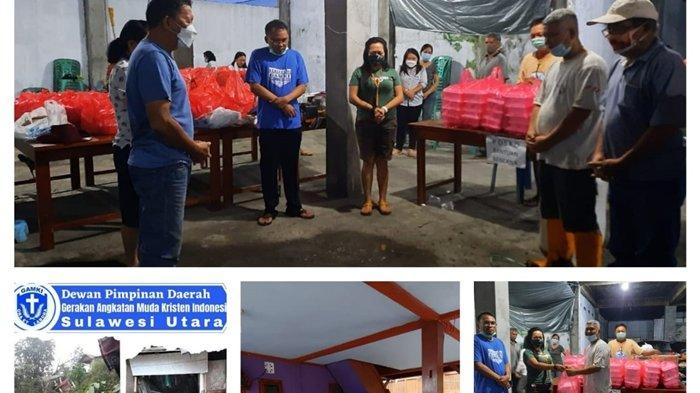 DPD Gerakan Angkatan Muda Kristen Indonesia (GAMKI) Sulawesi Utara (Sulut) membantu warga korban bencana alam di Kota Manado dengan membuat dapur umum.