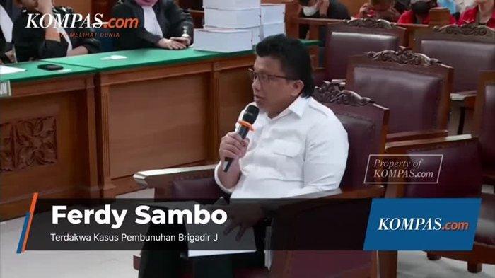 Ferdy Sambo Bacakan Pledoi di Persidangan di Pengadilan Negeri Jakarta Selatan, Senin (24/1/2023). Mengaku Istrinya Putri Candrawathi Diperkosa Brigadir J.