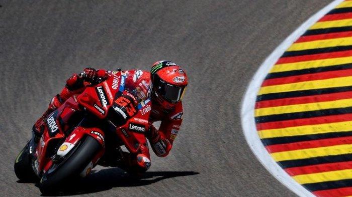 Francesco Bagnaia saat berlaga pada MotoGP Jerman 2022.