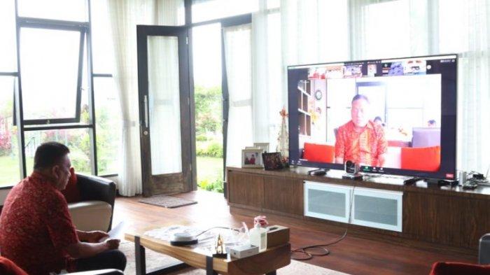 Gubernur Sulawesi Utara Olly Dondokambey mengikuti Entry Meeting Pemeriksaan Interim (pendahuluan), Laporan Keuangan Pemerintah Daerah (LKPD) Provinsi Sulut Tahun Anggaran 2020.