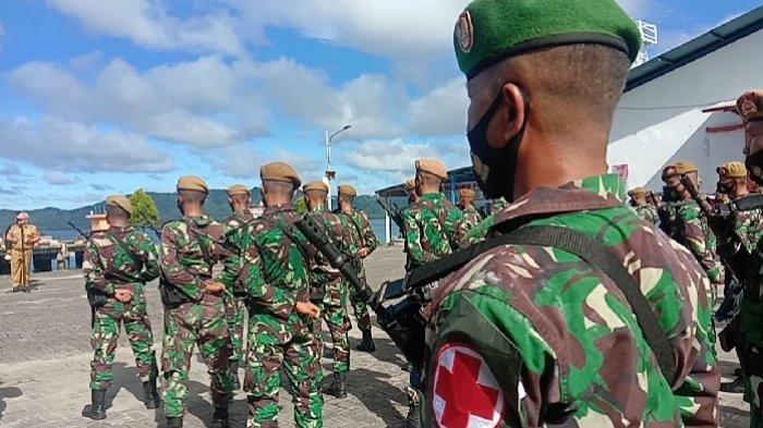 Bupati Kepulauan Talaud Elly Engelbert Lasut, menerima kedatangan Satgas Pamputer Batalyon Artileri Medan 19 Bogani 105/TRK di Pelabuhan Laut Melonguane, Selasa (25/05/2021) kemarin.
