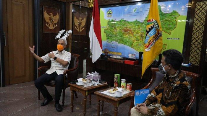 Kepala Perwakilan Unicef Indonesia di Surabaya, Ermi Ndoen bertemu Gubernur Jateng Ganjar Pranowo di kantornya