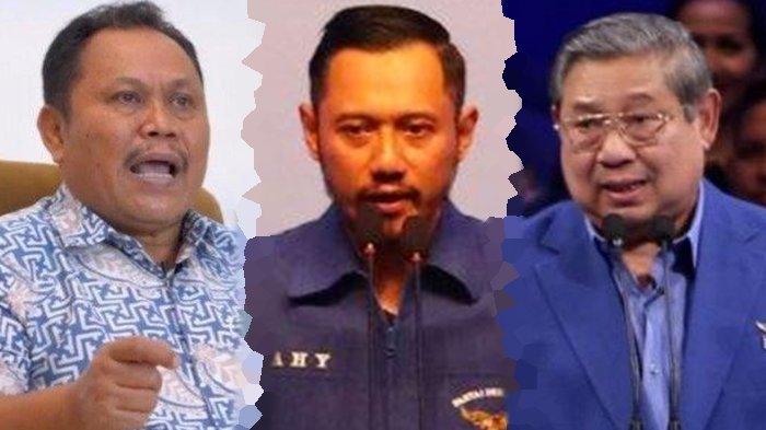 Kolase foto Jhoni Allen Marbun, AHY, dan SBY. Jhoni Allen Marbun sebut terpilihnya AHY sebagai Ketua Umum Partai Demokrat sudah didesain SBY.