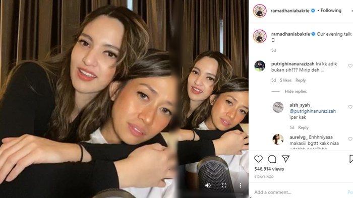 Live Instagram Nia Ramadhani bersama Gita Janu kakak iparnya