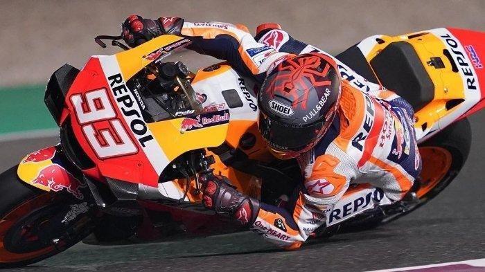Marc Marquez pada tes pramusim MotoGP 2020 di Sirkuit Losail, Qatar.
