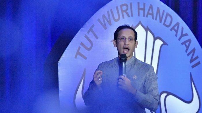 Mendikbud Nadiem Makarim saat luncurkan empat kebijakan merdeka belajar dalam rapat koordinasi kebijakan pendidikan tinggi di Gedung D kantor Kemendikbud, Senayan, Jakarta, Jumat (24/1/2020).(Kemendikbud)