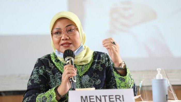 Menteri Ketenagakerjaan Ida Fauziyah memberikan arahan kepada jajaran Kepala Disnaker di Bandung, Jawa Barat, Minggu (9/8/2020).