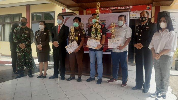 Pelaksanaan syukuran HUT ke 75 Bhayangkara di Polres Tomohon.