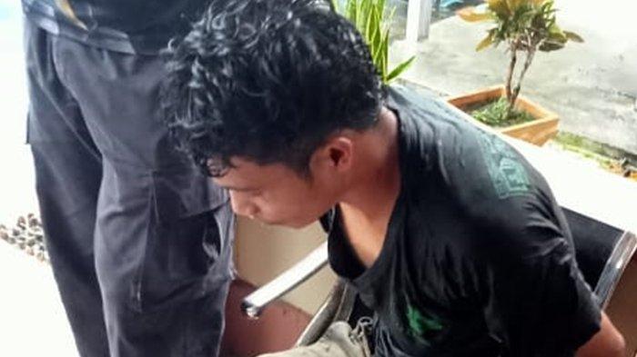 Pelaku Penganiyaan yang sudah diamankan Polres Sangihe