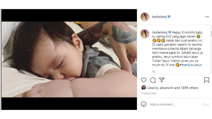 Potret anak Sheila Marcia dan Dimas Akira, Elijah Jerome Zev Emmanuel; diunggah di Instagram, Kamis (15/7/2021).