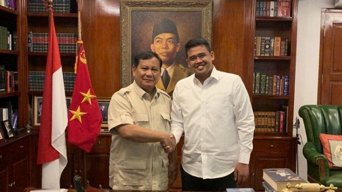 Prabowo Subianto dan Bobby Nasution, Sabtu (28/12/2019).