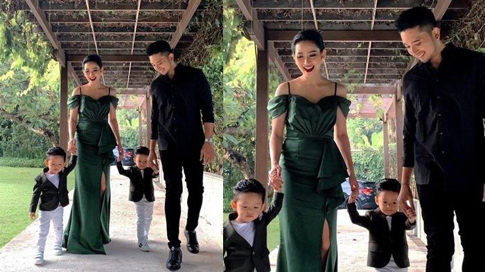 Putu Gede bersama istri dan dua anaknya