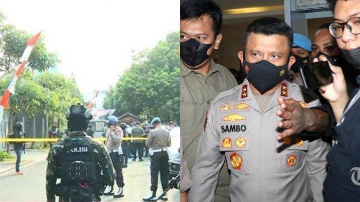 Rumah pribadi Irjen Ferdy Sambo di Duren Tiga, Jakarta Selatan, dijaga ketat anggota Brimob dan Propam, Selasa (9/8/2022).