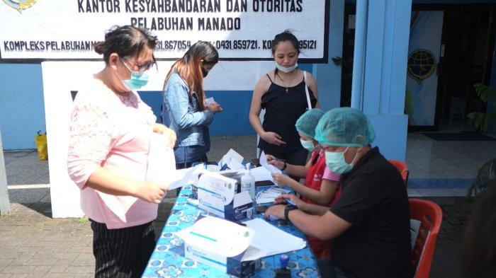 Swab Antigen di Pelabuhan Manado, Kota Manado, Sulawesi Utara, Minggu (4/6/2021).