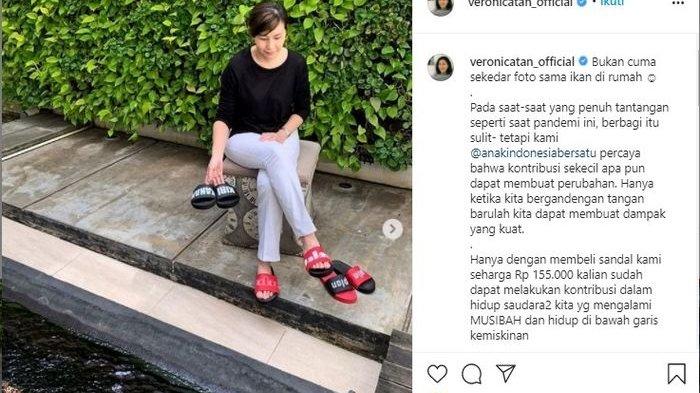 Veronica Tan jualan sandal